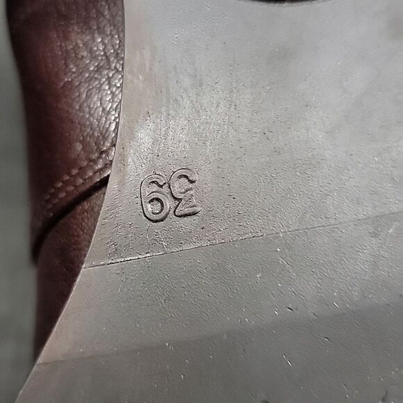 NaNa VTG Brown Leather Granny Ankle Boots Block Heel lace-up SZ 39 - Picture 10 of 12